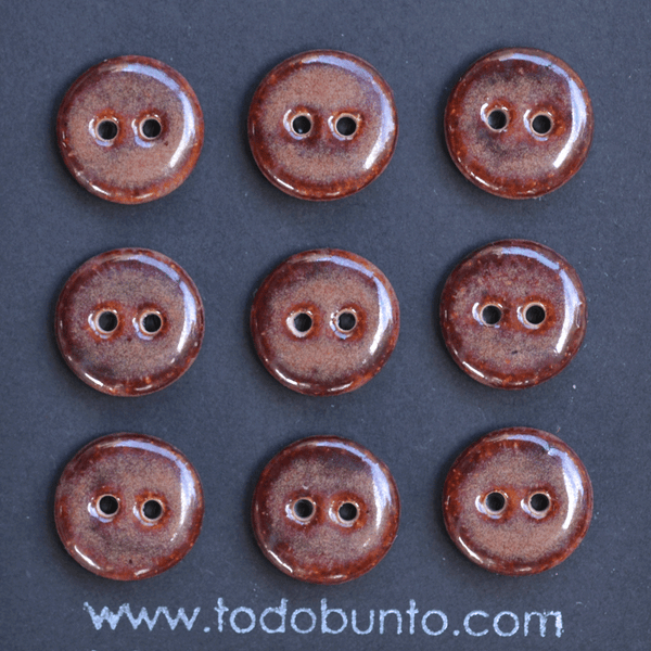 9 pcs. 16mm (NEU) ceramic buttons peppered plum