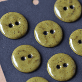 8 pcs. 17-18mm ceramic buttons deep olive speckle V2