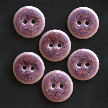6 pcs. 20mm porcelain buttons magenta sky