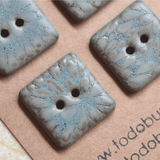 6 pcs. 20x20mm ceramic buttons rime ice