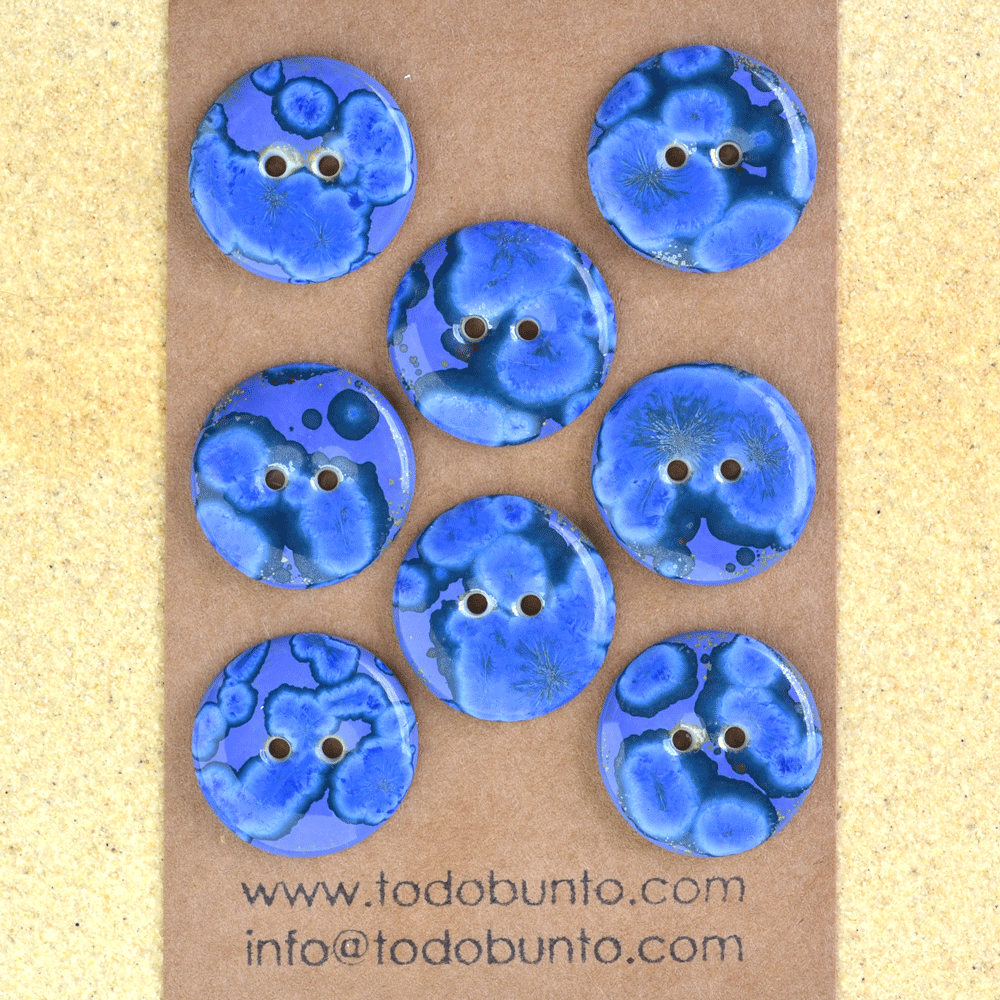 8pcs. 22-23mm porcelain buttons blue planet