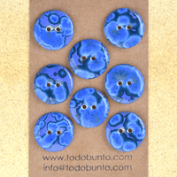 8pcs. 22-23mm porcelain buttons blue planet