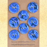 8pcs. 22-23mm porcelain buttons blue planet