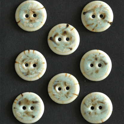 8 pcs. 17mm porcelain buttons mint shake