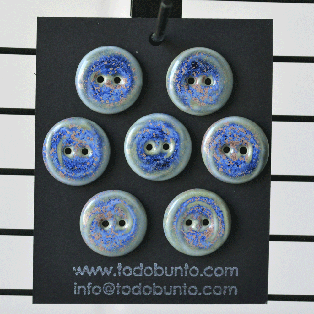 7 pcs. 20mm porcelain buttons swirl