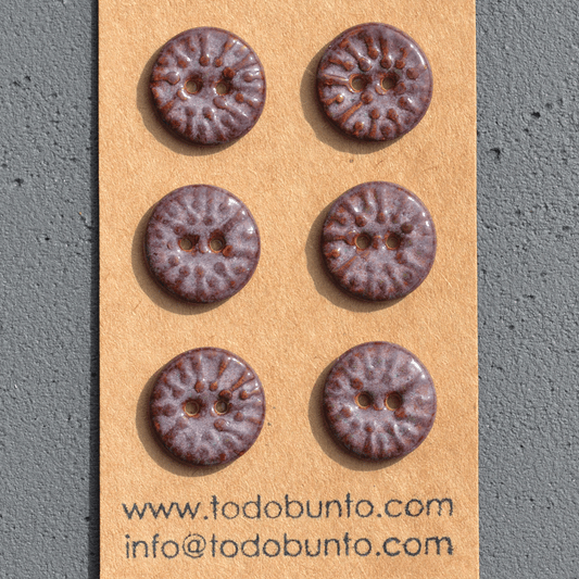 6 pcs. 18mm ceramic buttons smokey merlot