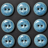 9 pcs. 17-18mm black porcelain buttons snow