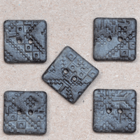 5 pcs. 20x20mm ceramic buttons nordic pattern