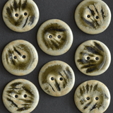 8 pcs. 22-23mm porcelain buttons olive green