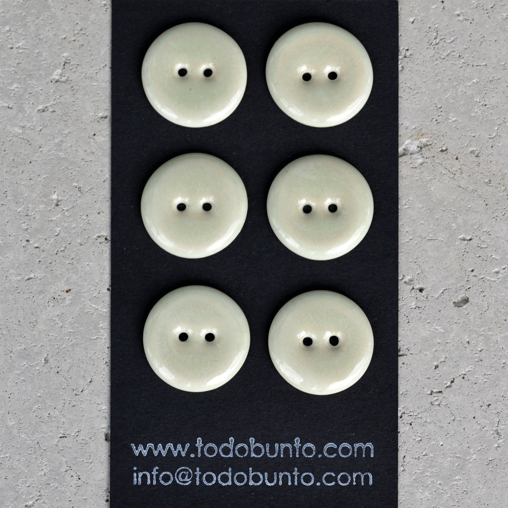 6pcs. 22mm porcelain buttons opal