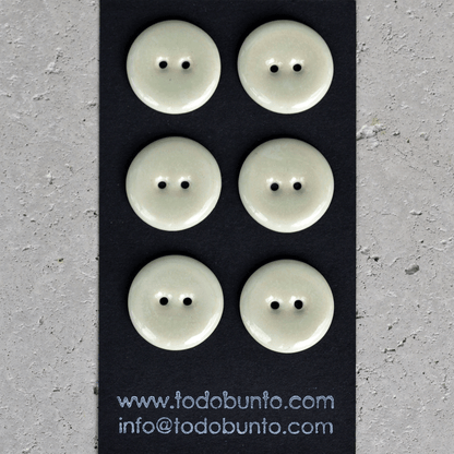 6pcs. 22mm porcelain buttons opal