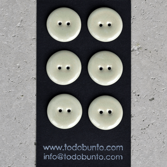 6pcs. 22mm porcelain buttons opal