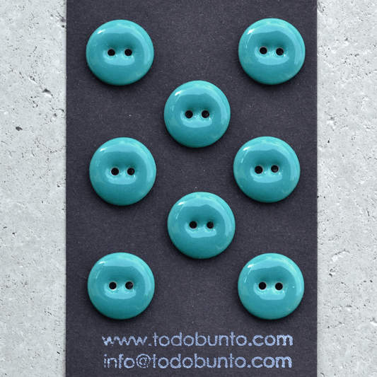 8 pcs 17mm porcelain buttons petrol
