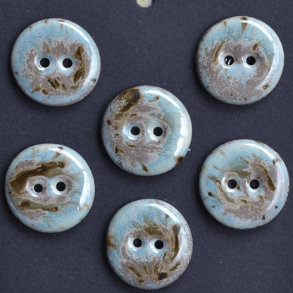 6 pcs. 20mm porcelain buttons spring