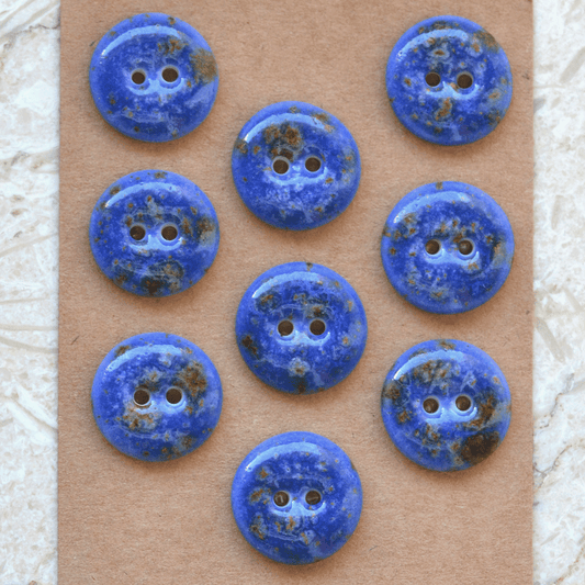 9 pcs. 17-18mm porcelain buttons blue/lila touch