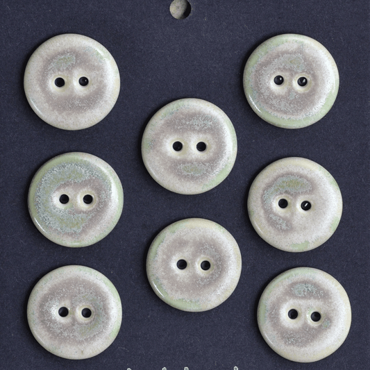 17-18mm porcelain buttons green alabaster
