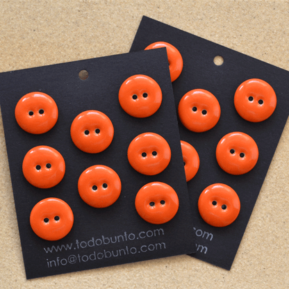 8 pcs. 17-18mm porcelain buttons bright orange