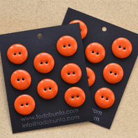 8 pcs. 17-18mm porcelain buttons bright orange
