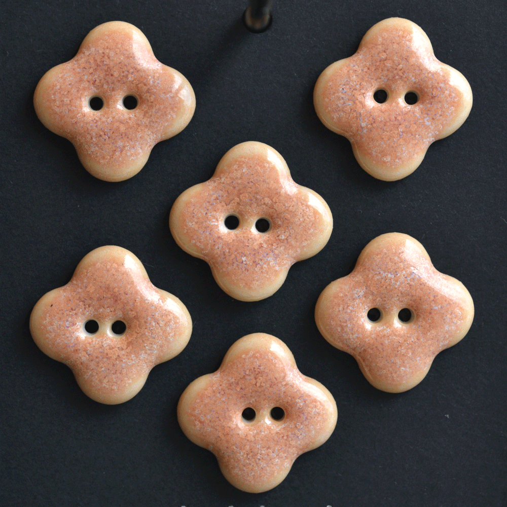 21-22mm porcelain buttons papaya (rombus)