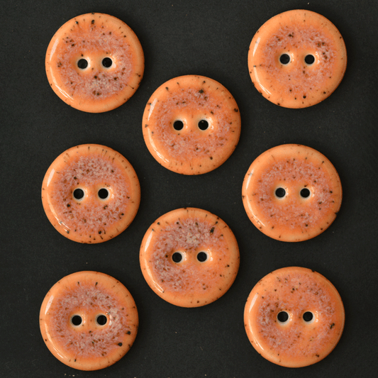 8 pcs. 21 mm porcelain buttons papaya