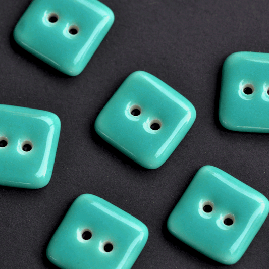 16x16mm porcelain buttons petrol
