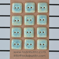 12 pcs. 16x16mm ceramic buttons nacre
