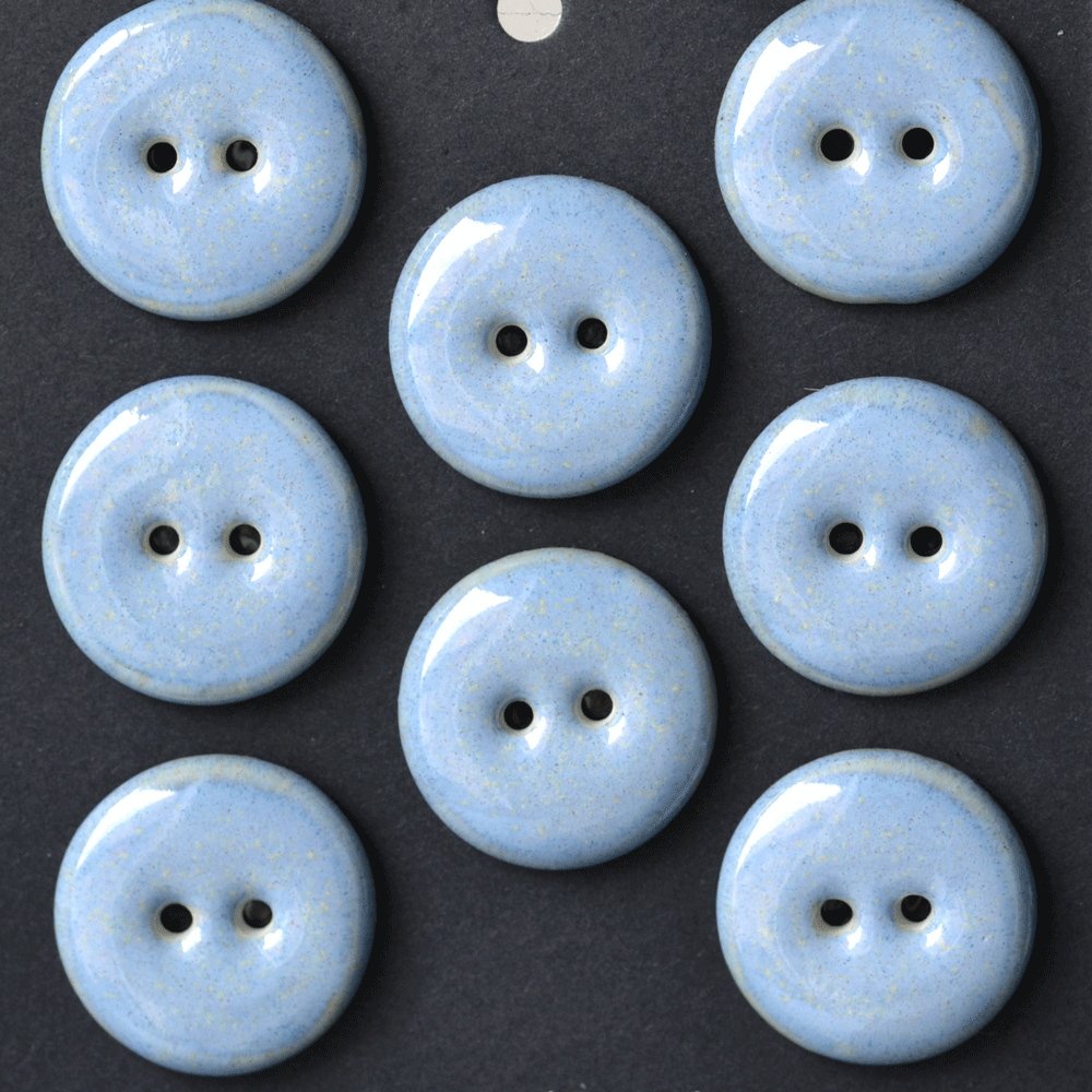 8 pcs. 20-21 mm porcelain buttons celeste