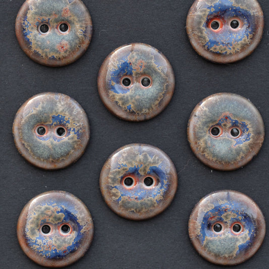 8 pcs. 17/18mm porcelain buttons fireworks