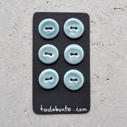 6 pcs. 18mm porcelain buttons steel blue