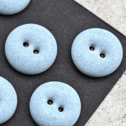 6 pcs. 18mm porcelain buttons aqua