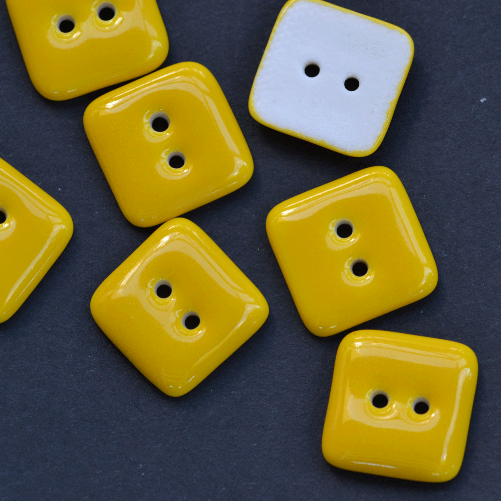 16mm porcelain buttons yellow