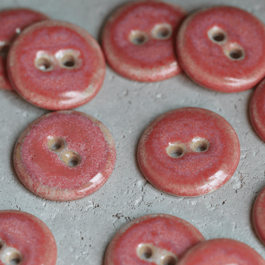 6 pcs 18/19mm ceramic buttons retro berry