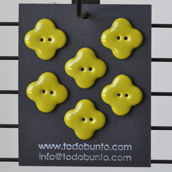 21-22mm porcelain buttons lime (rombus)