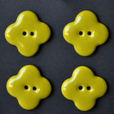 4 pcs. 26mm porcelain buttons lime (rombus)