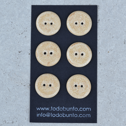 6 pcs. 23 mm cceramic buttons sandstone