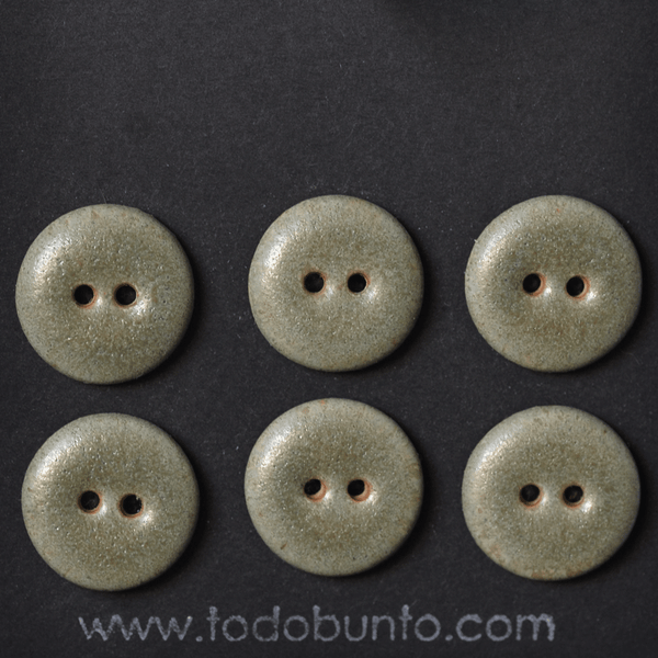 6 pcs 18mm ceramic satin green