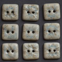 9 pcs. 17x17mm ceramic buttons rime ice 2
