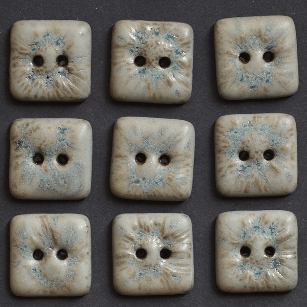 9 pcs. 17x17mm ceramic buttons rime ice 2