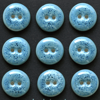 9 pcs. 17-18mm black porcelain buttons snow