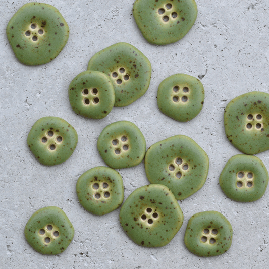 6 pcs 17mm ceramic buttons pear Abata in stone shape