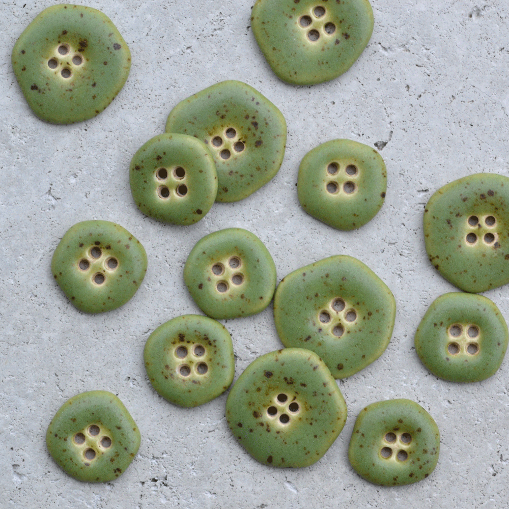 6 pcs 23mm ceramic buttons pear Abata in stone shape