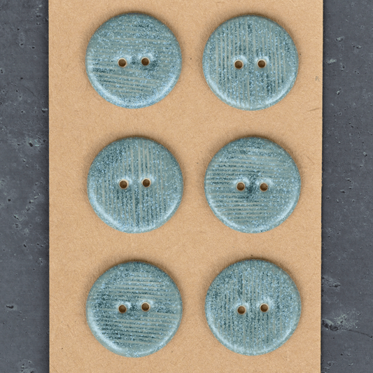 6 pcs. 23mm ceramic buttons satin oribe stripes