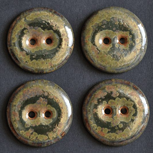 4 pcs. 23mm ceramic buttons swamp