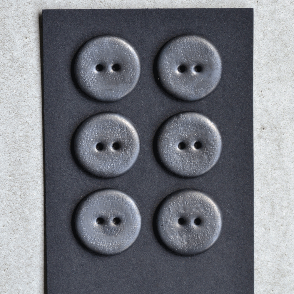6 pcs. 23mm ceramic buttons graphite