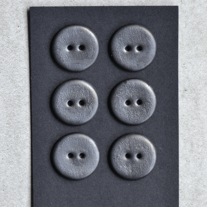 6 pcs. 23mm ceramic buttons graphite