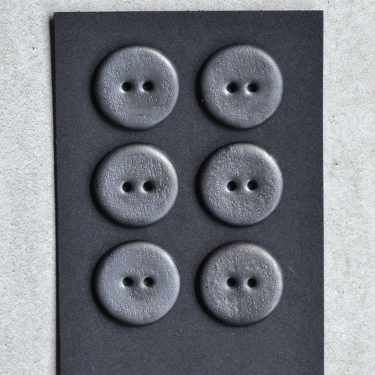 6 pcs. 23mm ceramic buttons graphite