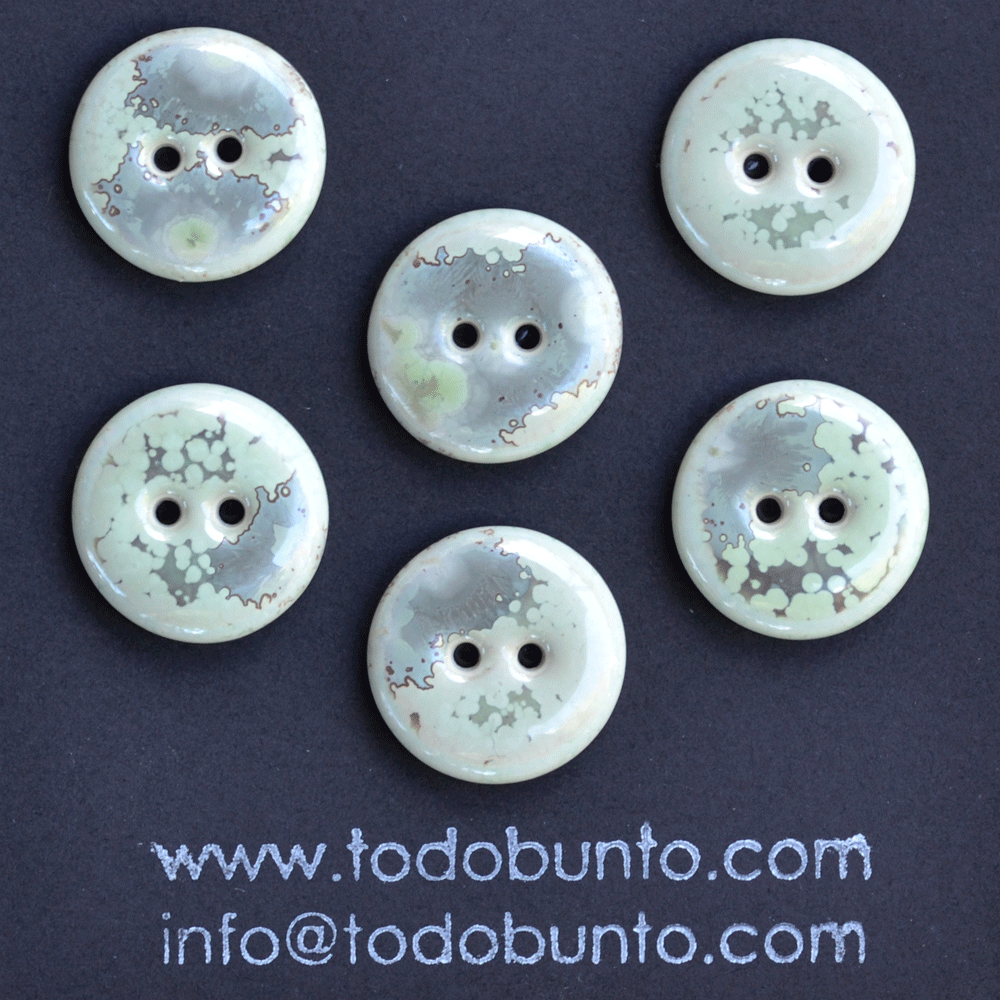 6 pcs. 17/18mm porcelain buttons crystal marmor