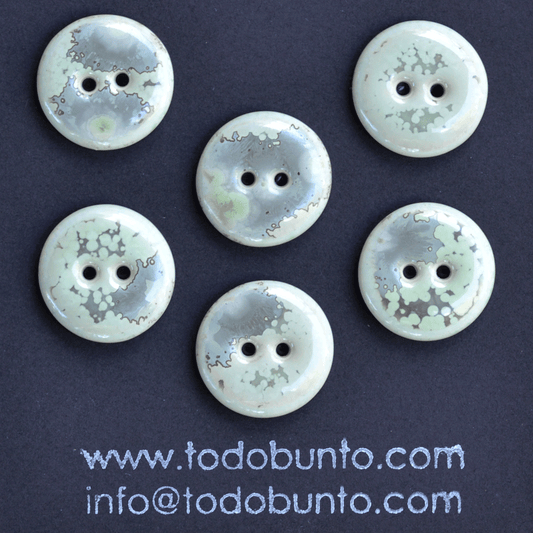 6 pcs. 17/18mm porcelain buttons crystal marmor