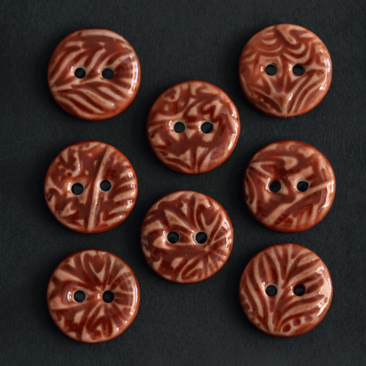 8 pcs. 15-16mm porcelain buttons cinnabar