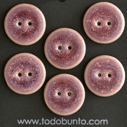 6 pcs. 22-23 mm ceramic buttons magenta sky